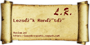 Lezsák Renátó névjegykártya